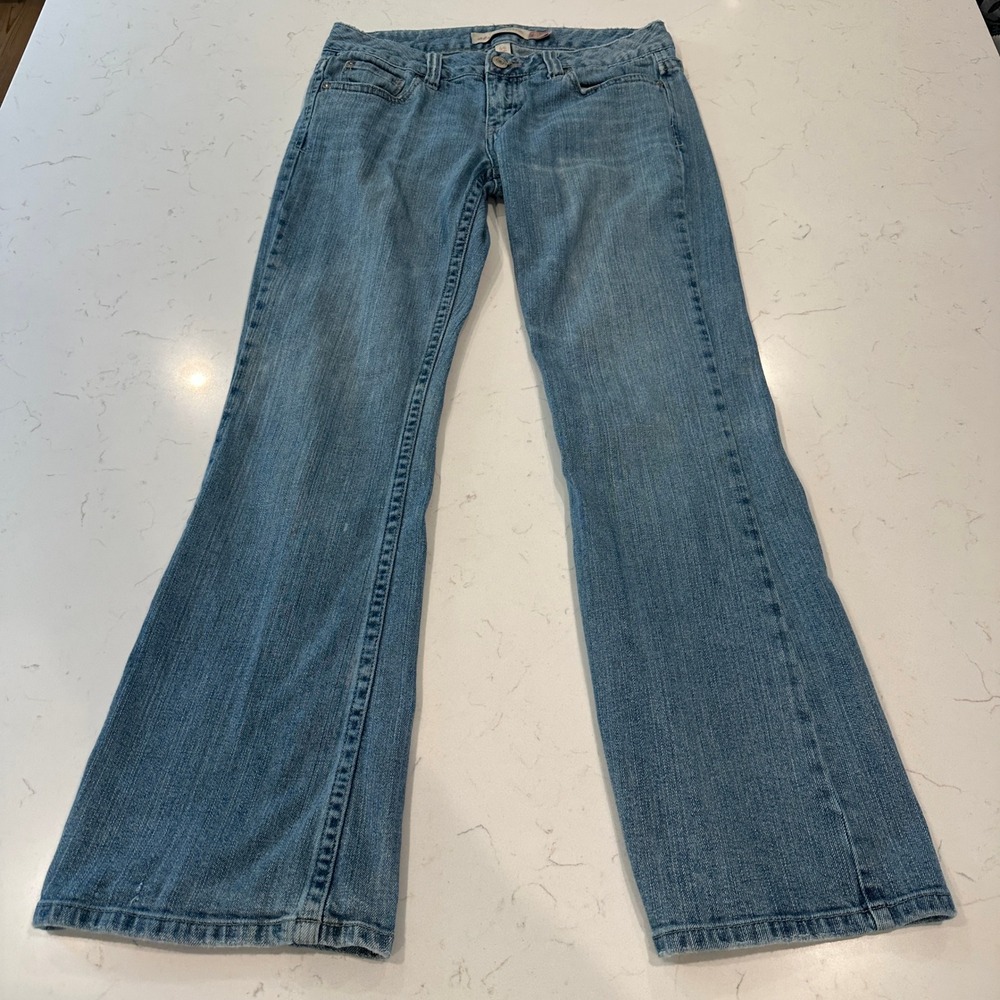 Aeropostale Hailey Skinny Flare Jeans Light Wide Leg 5/6 Short Low Rise Y2K